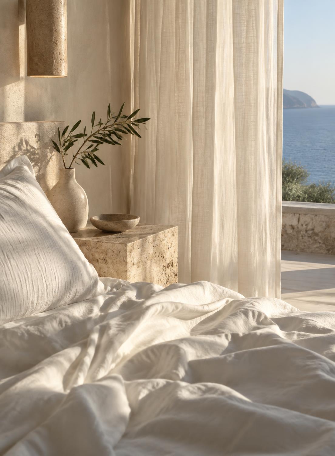 Imagen conceptual de detalles de una habitación mediterránea; no corresponde al alojamiento real